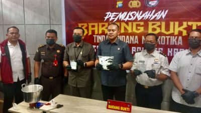 Karimun Darurat Narkoba, 558 Gram Sabu Dimusnahkan, 2.600 Nyawa Berhasil Diselamatkan