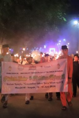 Sambut 1 Muharam 1448 Hijriah, PT Timah Dukung Pawai Obor dan Khataman Massal di Kundur Barat