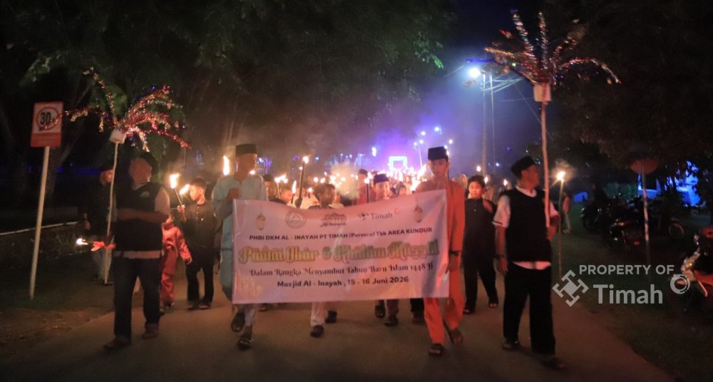 PT Timah (Persero) Tbk, kembali menunjukkan komitmennya dalam mendukung kegiatan sosial, keagamaan, dan pelestarian budaya masyarakat di wilayah operasional perusahaan, dengan melaksanakan doa bersama, pawai obor, dan khataman Al-Qur'an massal dalam rangka memperingati Tahun Baru Islam 1 Muharam 1448 Hijriah.(Foto: Istimewa)