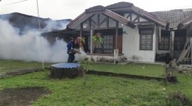 Sebagai upaya menjaga kesehatan masyarakat dan mencegah penyebaran Demam Berdarah Dengue (DBD), PT Timah (Persero) Tbk melalui Division Area Kundur secara rutin melaksanakan kegiatan fogging atau pengasapan di sejumlah wilayah operasional perusahaan.(Foto: Istimewa)