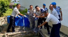 Rumah Tahanan Negara (Rutan) Kelas IIB Tanjunbalai Karimun, Provinsi Kepulauan Riau, berhasil memanen sebanyak 65 kilogram ikan lele dari program budidaya yang dijalankan di Sarana Asimilasi dan Edukasi (SAE), Selasa (23/6/2026).(Foto: Istimewa)
