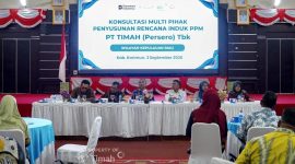 PT Timah (Persero) Tbk kembali memperbarui Dokumen Rencana Induk Pengembangan dan Pemberdayaan Masyarakat (RIPPM) demi mendongkrak kesejahteraan warga Karimun. Langkah strategis ini dimatangkan lewat konsultasi publik yang melibatkan berbagai pihak di Gedung Nasional Karimun, Kamis (3/9/2026).(Foto: Istimewa)