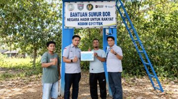 Kini warga Dusun II Desa Kundur, Kabupaten Karimun, bebas dari krisis air bersih berkat fasilitas sumur bor kolaborasi PT Timah dan Kodim 0317/TBK.(Foto: Istimewa)
